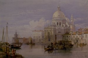 Santa Maria della Salute a Grand Canal-ból, Velence, 19. század (akvarell)